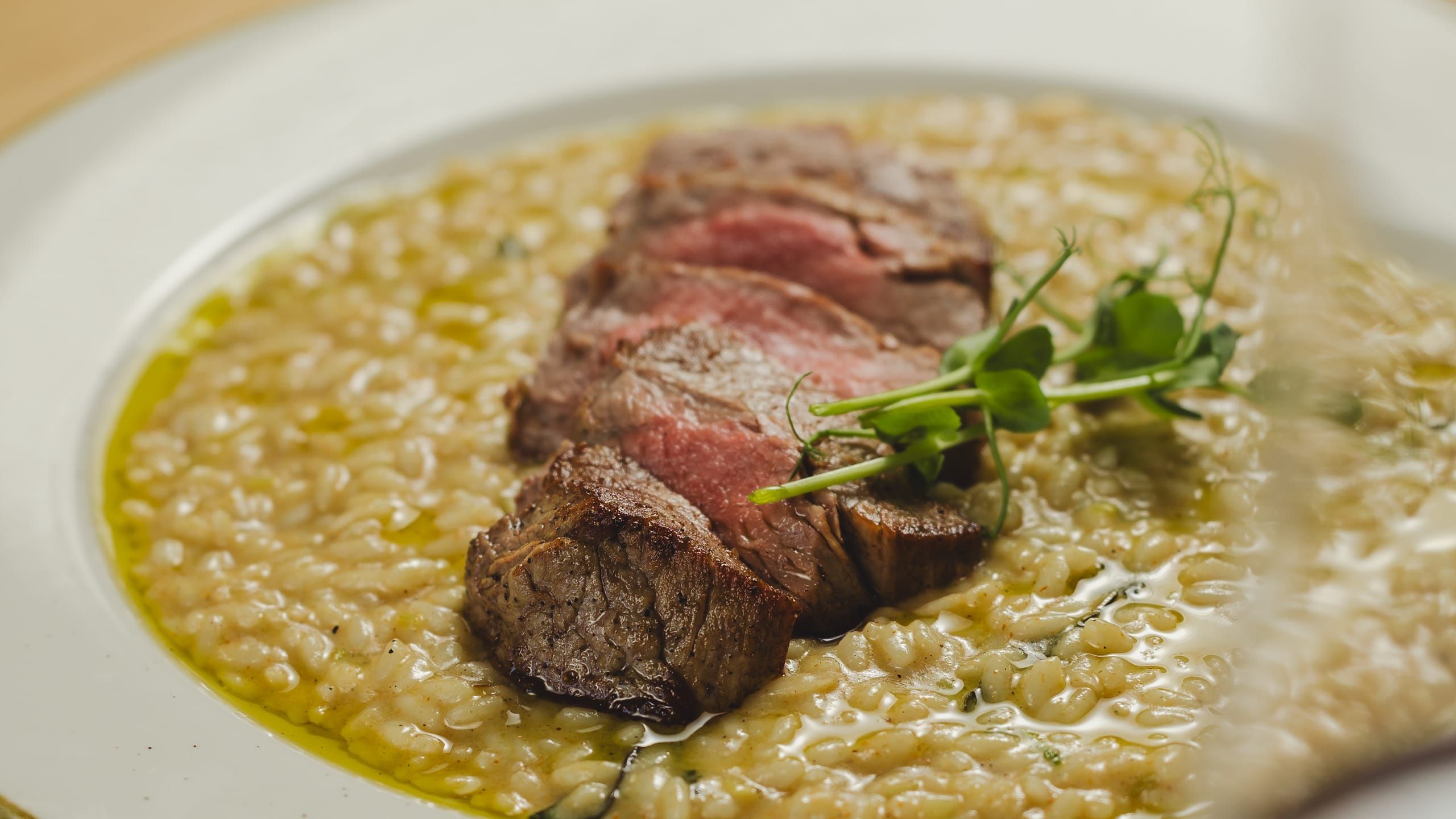 Beef fillet with parmesan risotto